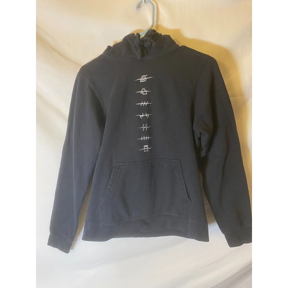 Naruto Mens Teens Size Small Black Hoodie Hooded Sweatshirt Anime